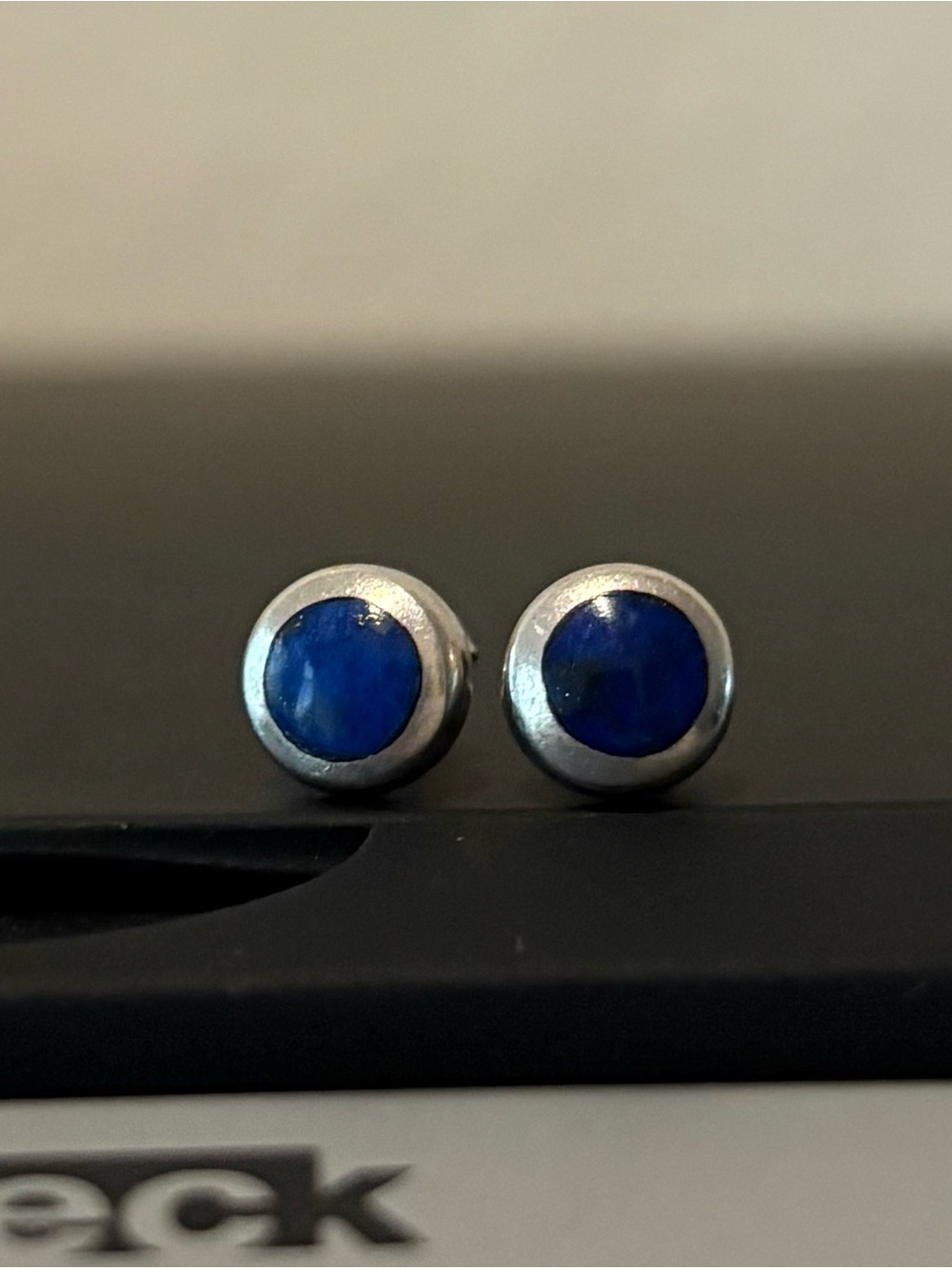 Genuine Lapis Lazuli Sterling Silver Stud Earrings